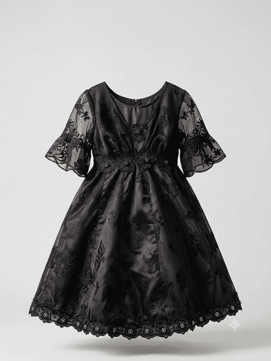 Noir Floral Lace Dress